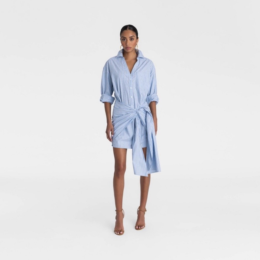 KBB by KAHLANA Women's Long Sleeve 'The Tie Waist Shirtdress' - Light